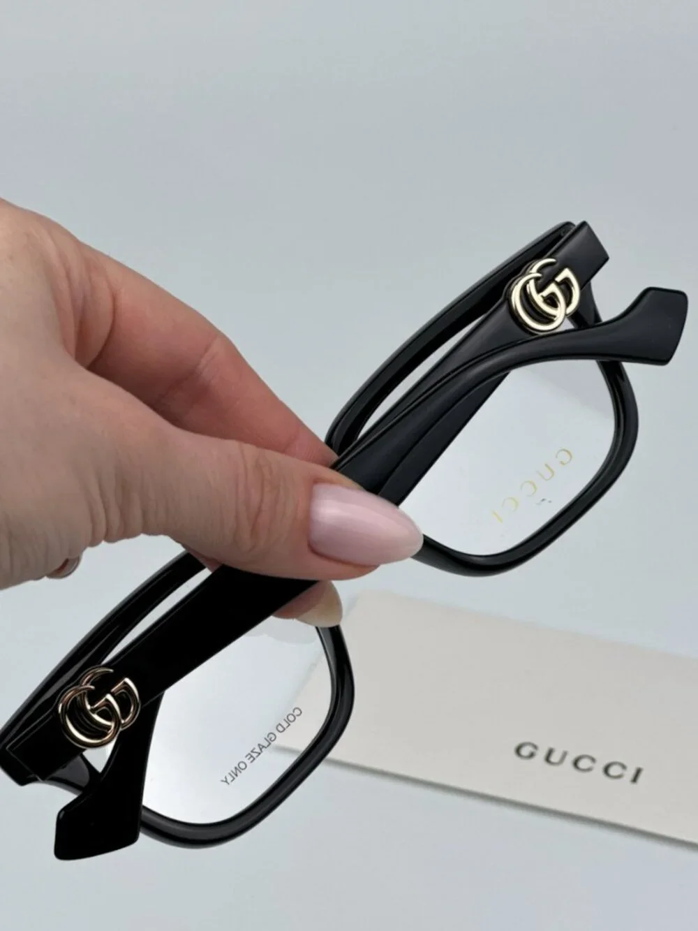 Gucci GG1536O 001 BRAND NEW Eyeglasses Black Square Women